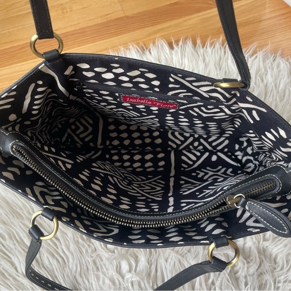 Isabella Fiore Beaded Sequined Paisley Cloth Leather Trim Black Red Shoulder Bag - Picture 10 of 12